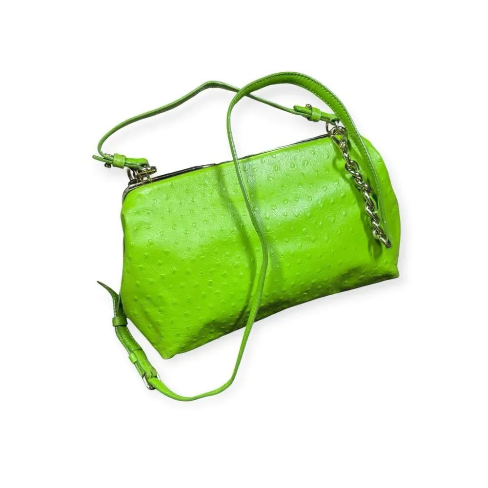 Kate Spade Ostrich Leather Satchel Madeline Victoria Falls Lime‎ Green Crossbody